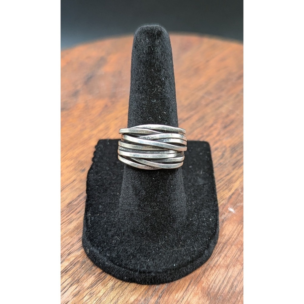 Stainless Steel Woven Bird's Nest Chunky Ring, Women's Size 5